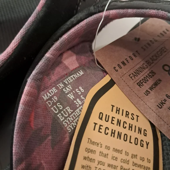 Reef Flip Flops Sandals Women's 8 Fanning Gray Purple Pink Comfy Summer Beach - Picture 10 of 13